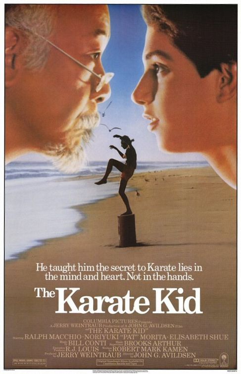 پوستر فیلم کاراته کید. به رغم موفقیت درخشان فیلم  در زمان خودش و حتی دنباله سازی، باز هم بازسازی این فیلم در دستور کار قرار گرفته است!