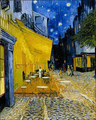 تابلوی شب در تراس کافه اثر ون گوگ