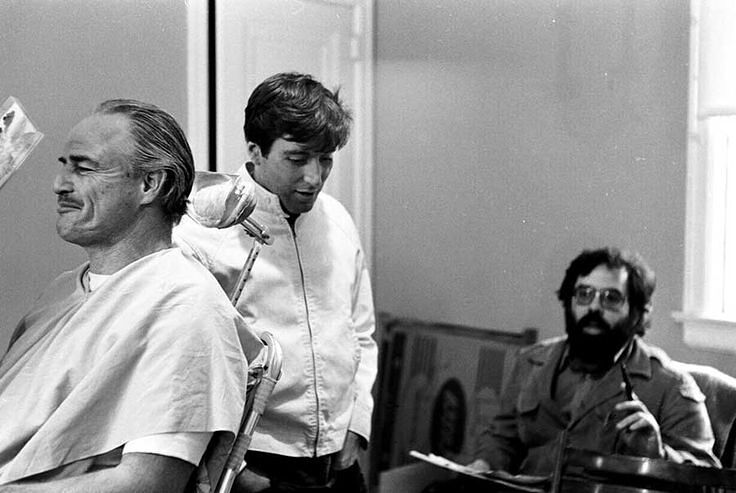 مارلون براندو، فرانسیس فور کاپولا و آل پاچینو پشت صحنه پدرخوانده