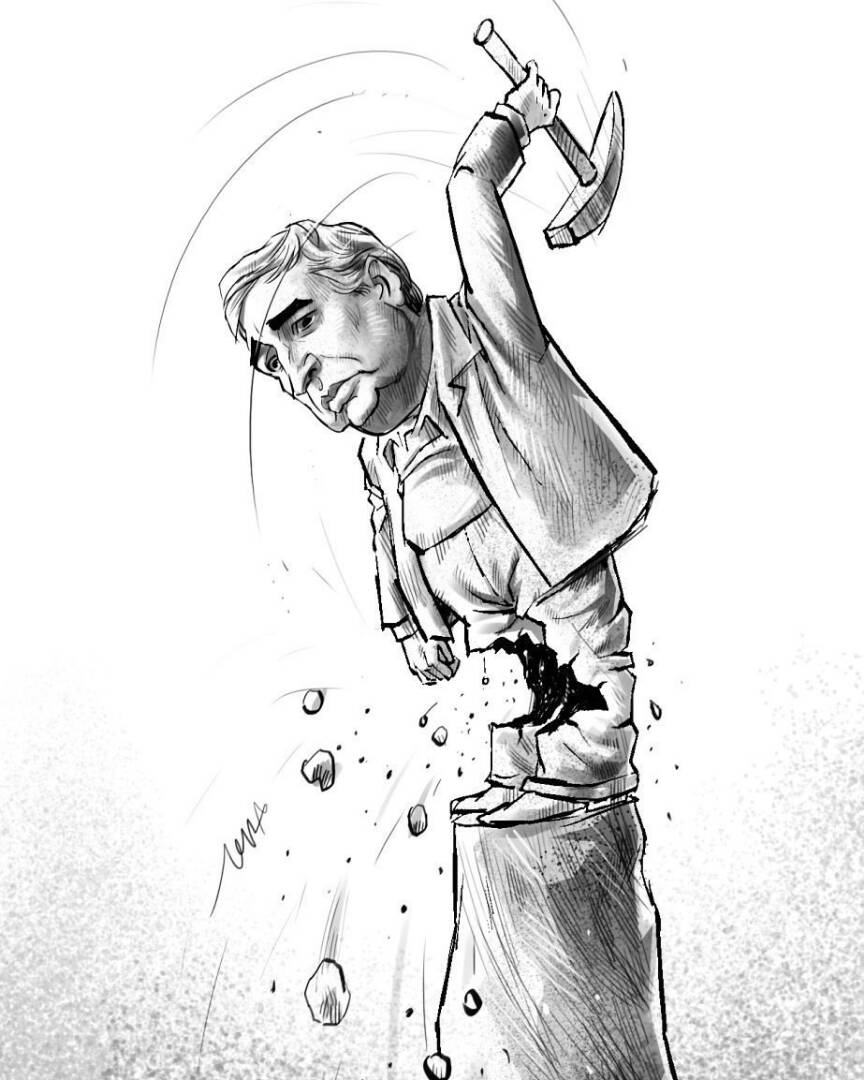 کاریکاتور بزرگمهر حسین‌پور از حاتمی‌کیا