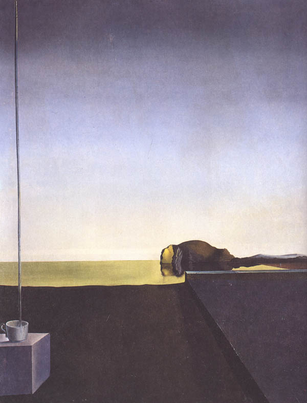 تابلویی اثر سالوادور دالی با عنوان : «نقاشی واقعی جزیره مردگان اثر آرنولد بوکلین در ساعت آنجلوس» که در سال 1932 خلق شده است The True Painting of the 