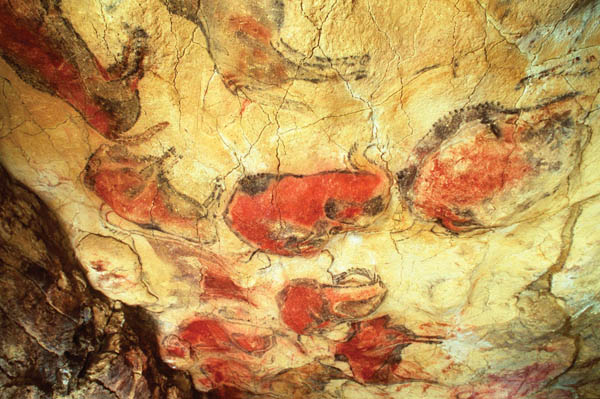 تصاویر گرازها بر دیوارهای غار آلتامیرای اسپانیا. کهن ترین علاقه بشر به تصویر متحرک